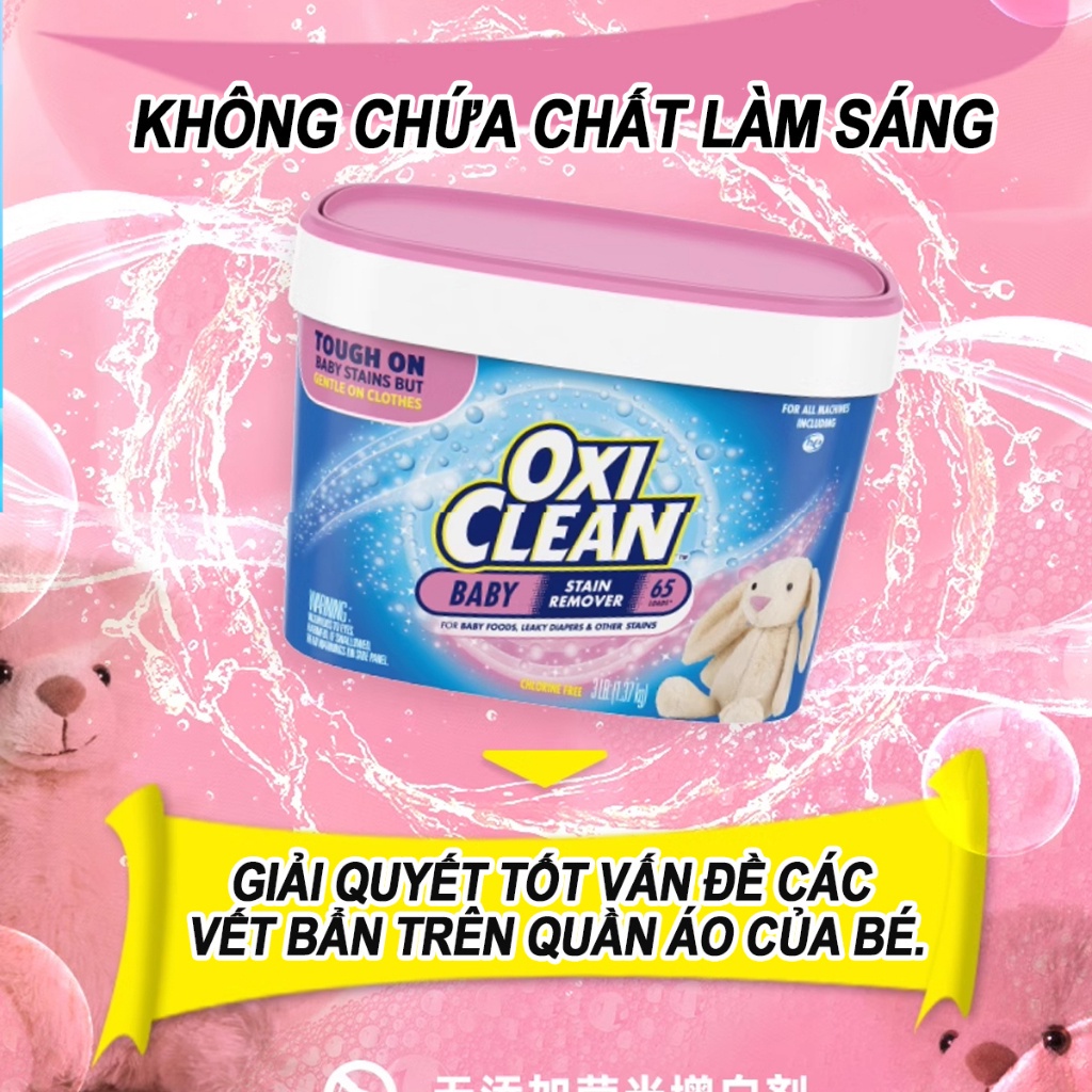 Bột tẩy đa năng Oxi Clean đặc biệt dành cho trẻ em, có khả năng tiêu diệt 99% vi khuẩn