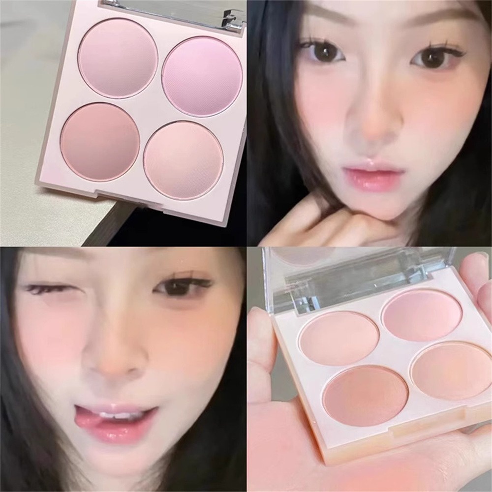 4 Màu/bộ Kapeine Blush Mở Rộng Màu Rouge Sáng Tự Nhiên Lâu Dài Phấn Má Hồng Bóng Màu Cao Hoàn 1 Cái * KÍNH