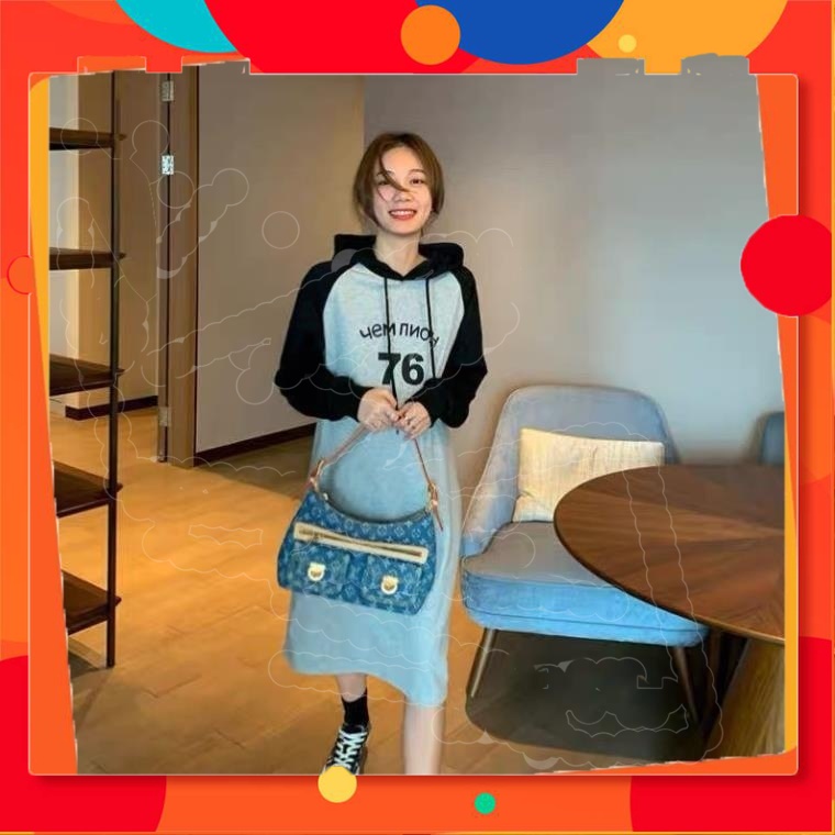 VS03 Vera Shop Váy Nỉ Bông Mũ Liền, Đầm Hoodie Dáng Dài Váy Hoodie Dài Tay Form Rộng Dễ Mặc Cực Chất