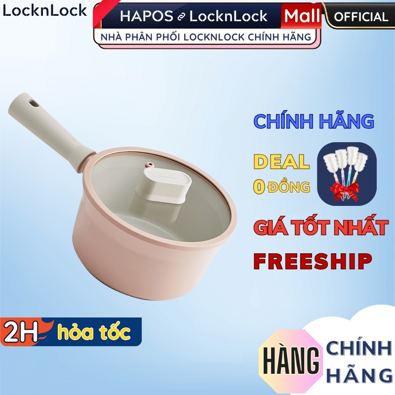 Nồi quánh chống dính bếp từ Suit IH LocknLock Chính hãng, tráng gốm, màu sắc hiện đại Decor đồ gia dụng nhà bếp - HAPOS