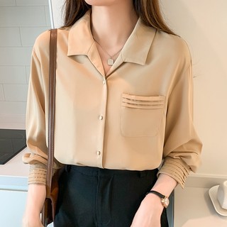 Áo sơ mi voan tay dài thời trang dành cho nữ&-&*