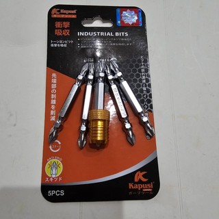 Vỉ 5 mũi vít 2 đầu và 1 cục hít vít kapusi có lâm trâm 65 mm.đầu vít siêu cứng ph2 kapusi cao cấp