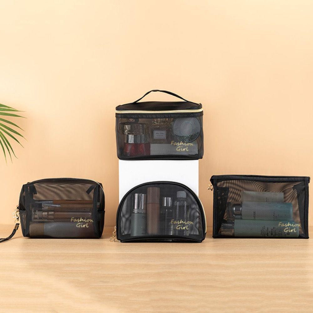 Túi Lưới Hai Lớp Đựng Mỹ Phẩm / Đồ Trang Điểm Mang Đi Du Lịch Tiện Lợi