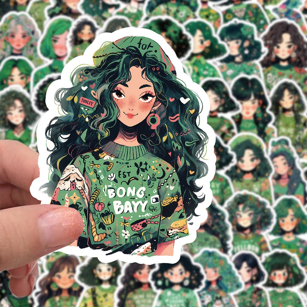 Bộ 60 Miếng Dán Trang Trí Mũ Bảo Hiểm / Bút Chì Họa Tiết Hoạt Hình graffiti Xinh Xắn