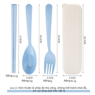 Bộ Đũa Thìa Dĩa Làm Từ Thân Lúa Mạch-INGRI