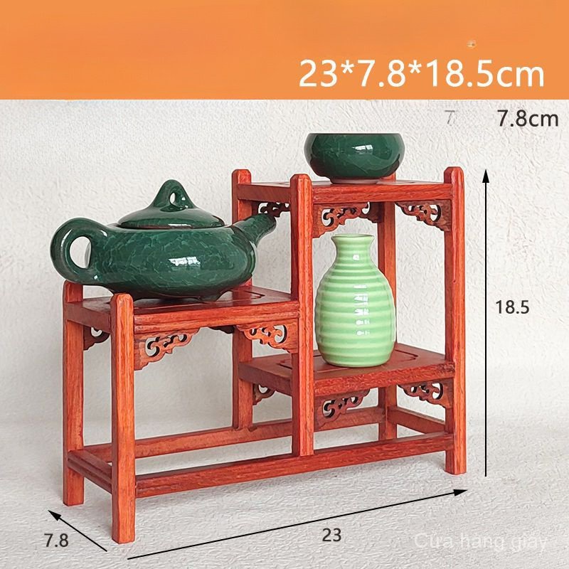 Kệ Gỗ Trơn Nhỏ Xinh Để Bàn Trưng Bày Trà Kiểu Trung Hoa Cổ Điển