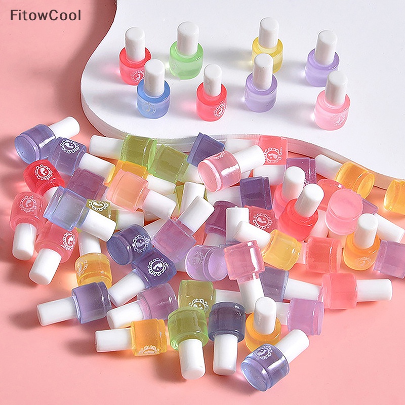 Fcvn Set 5 Lọ Sơn Móng Tay resin Dạ Quang Thủ Công diy qdd