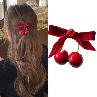 Kẹp tóc màu đỏ cherry nhỏ xinh dễ thương cho bé gái