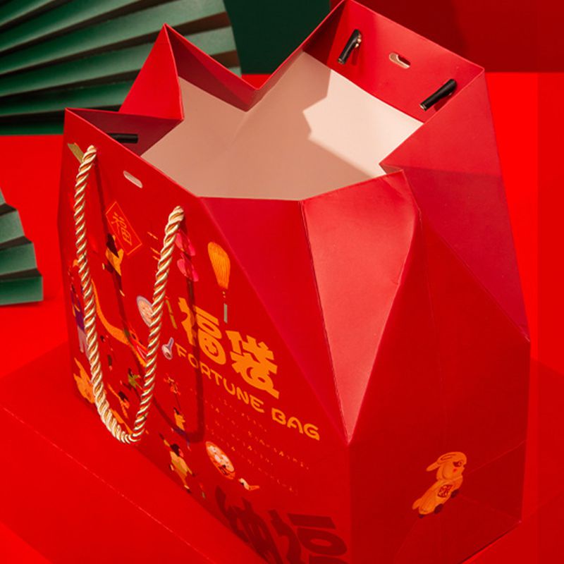 Túi Giấy Đựng Quà Họa Tiết Năm Mới 2024 Phong Cách Trung Hoa