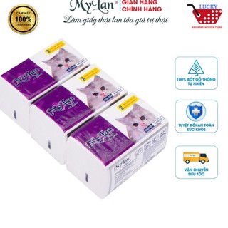 Combo 3 gói khăn giấy ăn,Giấy rút Mylan ( 465 tờ/gói ) Mềm Mịn,Không bụi, Không hóa chất