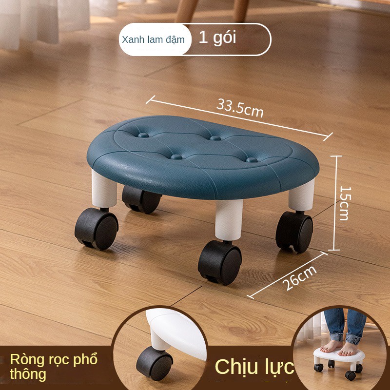 Ghế Đẩu Giả Da Thấp Có Bánh Xe Tháo Rời Được Thông Dụng Cho Phòng Khách / Phòng Ngủ Của Trẻ Em