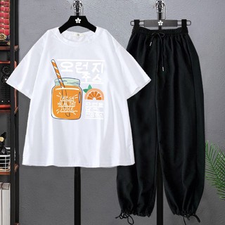 Quần áo nữ, set áo quả cam và cốc nước cam kèm quần bom dây rút-dvgit