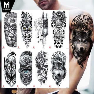 81 đến 120 nhỏ full cánh tay chống thấm nước hình xăm dán biểu tượng totem động vật đầu lâu hình xăm dán