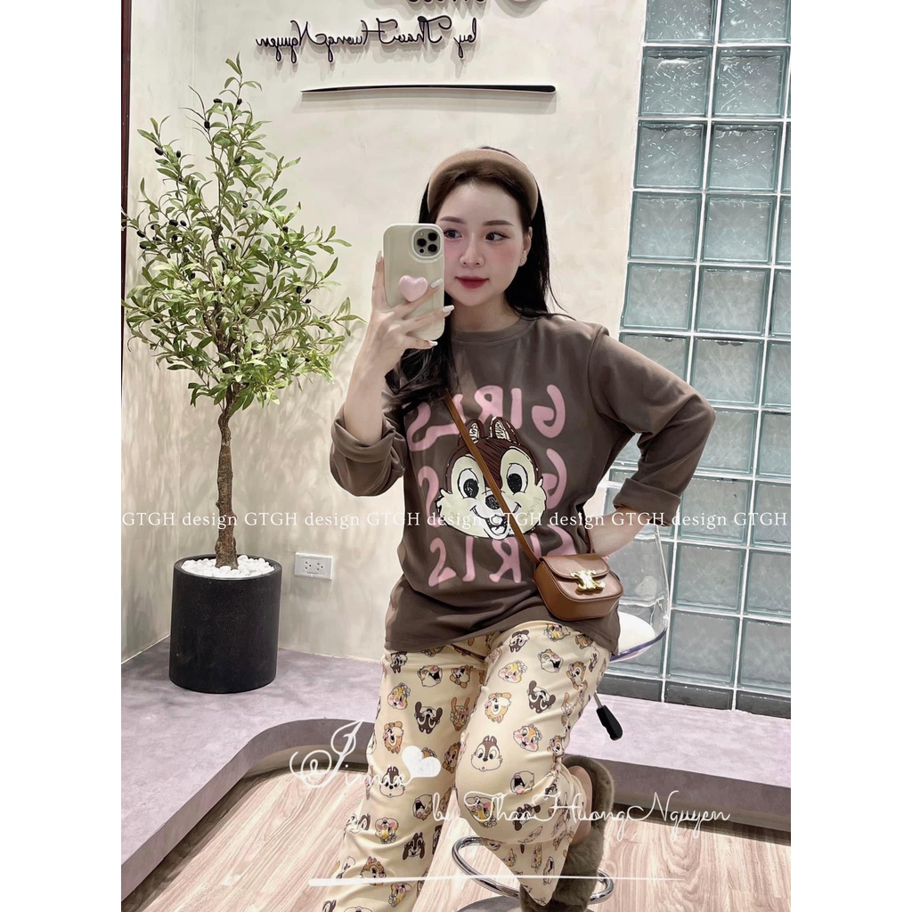 Siuu phẩm set hình nỉ Hàn mịn so hott Size SM
