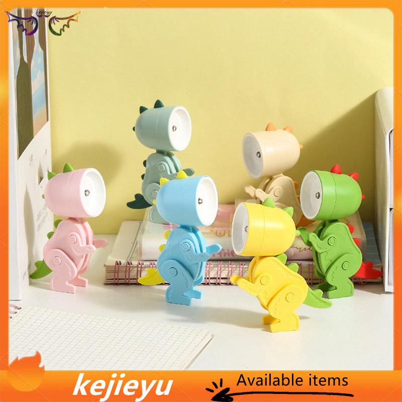 Bộ 6 Đèn led Để Bàn mini Bằng Nhựa Kích Thước 5.1x3.6x9.8cm Hình Khủng Long Dễ Thương Cho Bé