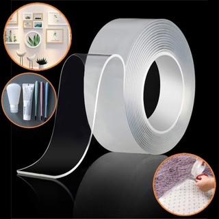Băng keo hai mặt nano trong suốt tự dính chống thấm nước không lộ viền có thể tái sử dụng