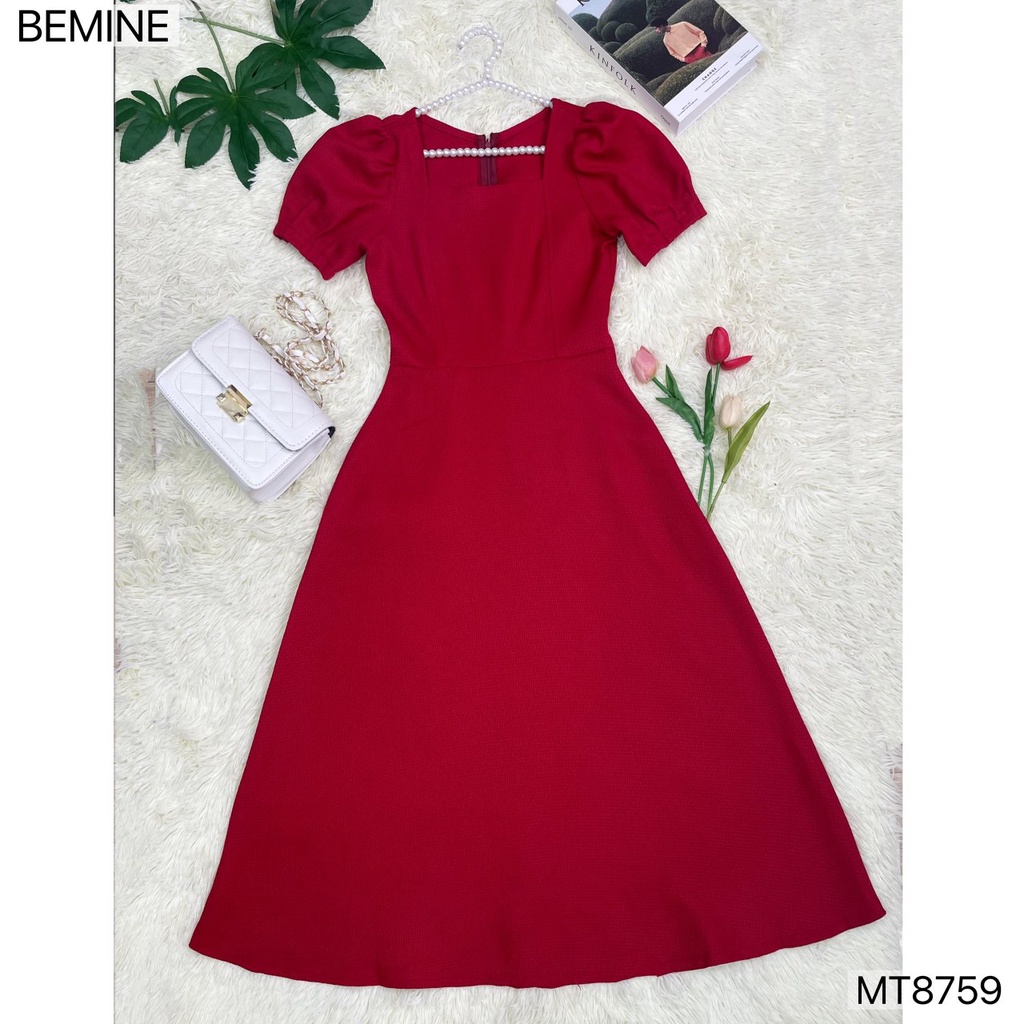 Đầm thiết kế cổ vuông tay phồng tùng xoè BEMINE MT8759