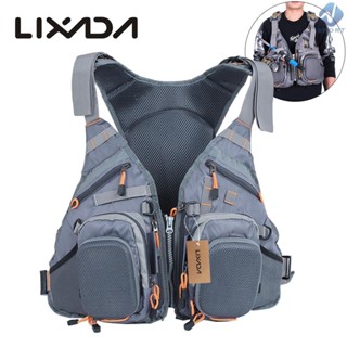 Lixada 3 trong 1 Lưới Câu Cá Vest và Ba Lô Thoáng Khí Câu Cá Ngoài Trời An Toàn Áo Phao Câu Cá Tiện Ích Vest Bơi Thuyền Buồm Chèo Thuyền Kayak Thiết Bị An Toàn Nổi