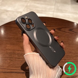 ốp lưng điẹn thoại silicon từ tính mạ điện bảo vệ ống kính cho iPhone 11 12 13 14 Pro Max Plus