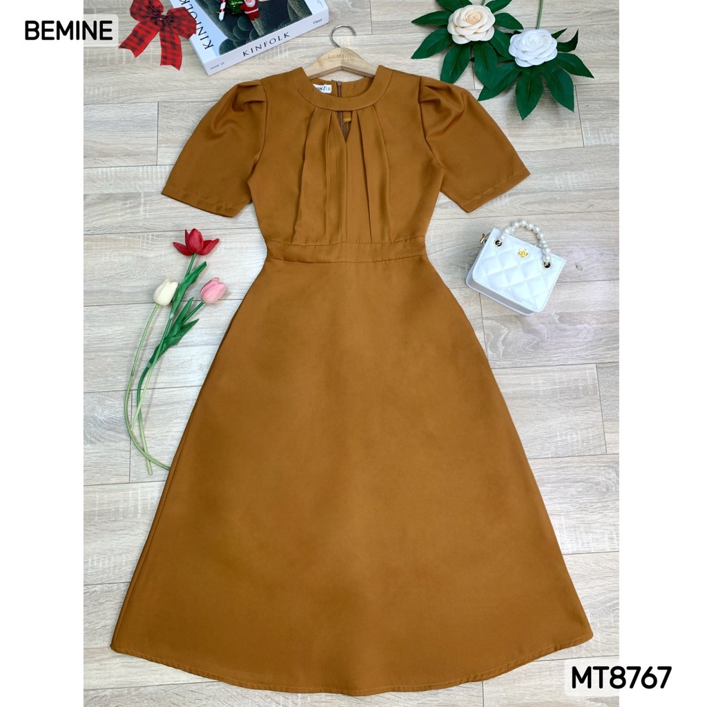 Đầm thiết kế cổ kiểu tay xếp ly tùng xoè BEMINE MT8767