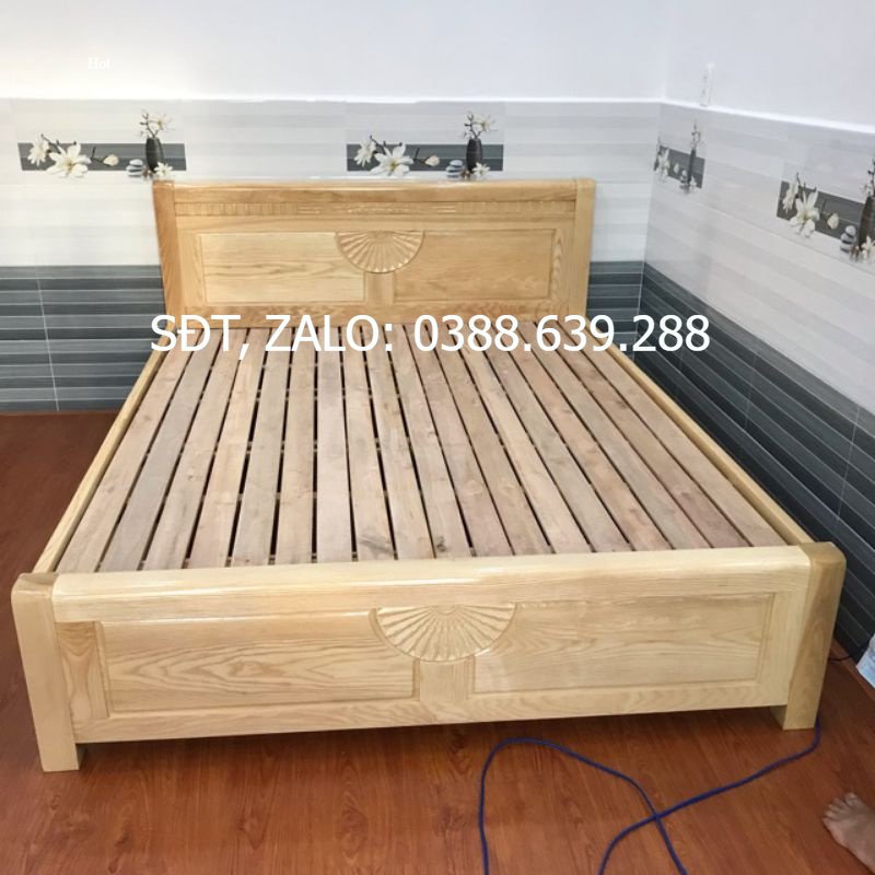 Giường Gỗ Sồi 1m2, 1m4, 1m6, 1m8