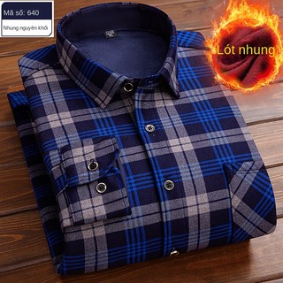 Áo sơ mi nam dài tay cổ bẻ ca rô thời trang hàn