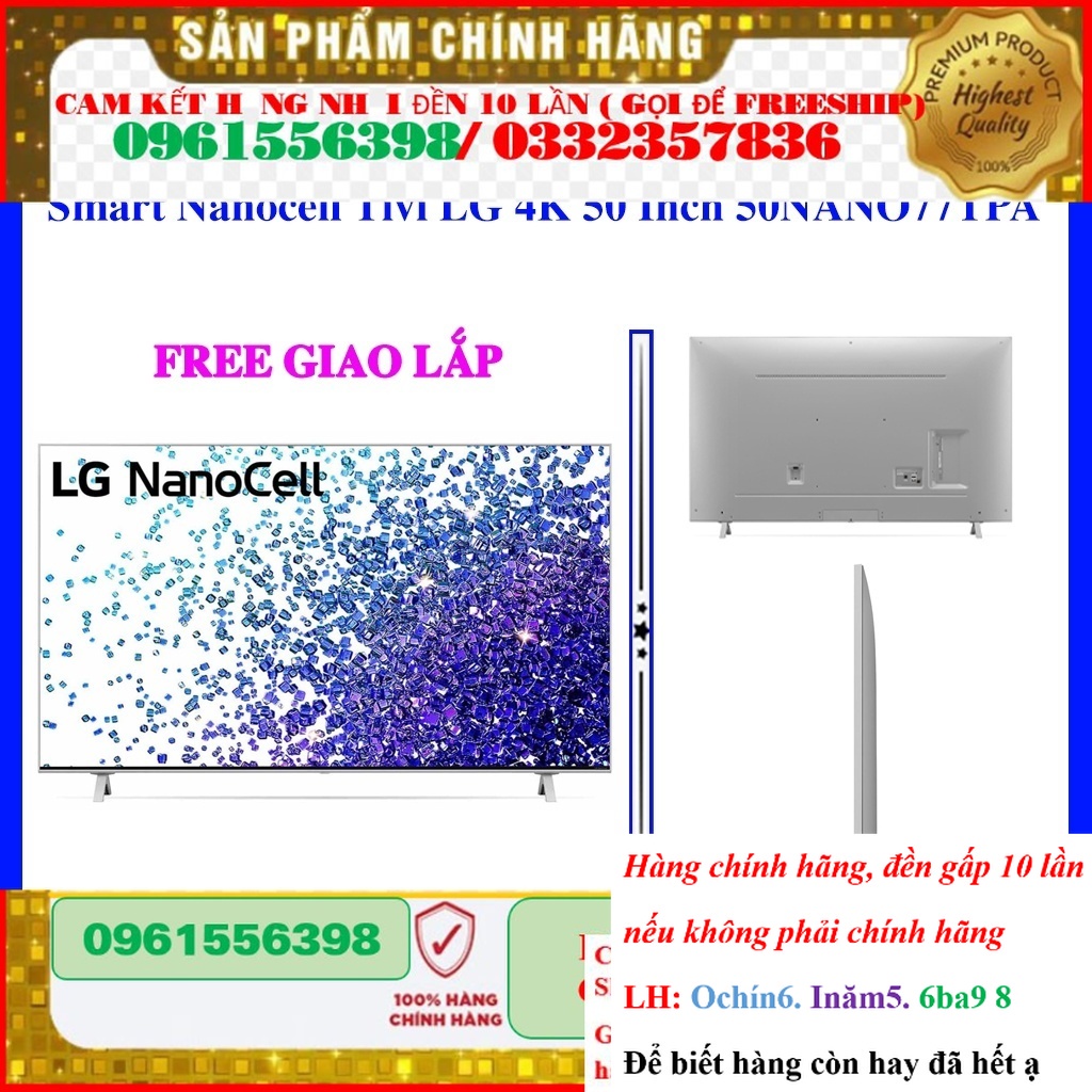 [HÃNG] [LG 50NANO77] Smart Tivi NanoCell LG 4K 50 inch 50NANO77TPA
