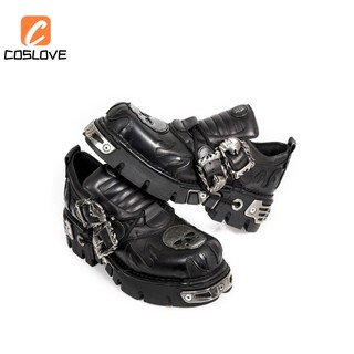 Giày đế dày cắt thấp màu đen phong cách retro rock dùng biểu diễn hàng ngày
