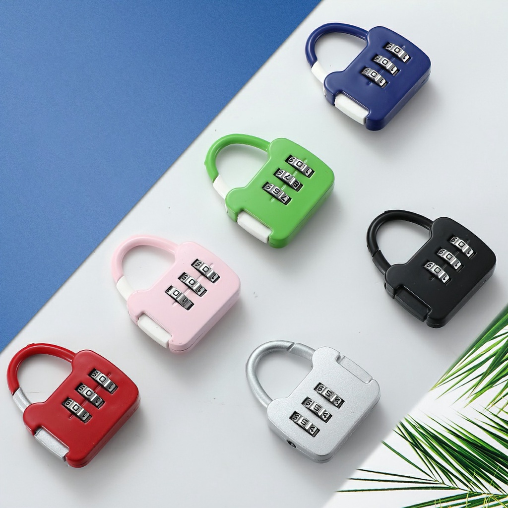 3 Digit Durable Code Combination Password Lock Mini Luggage Case Lock Backpack Padlock -TOCRN