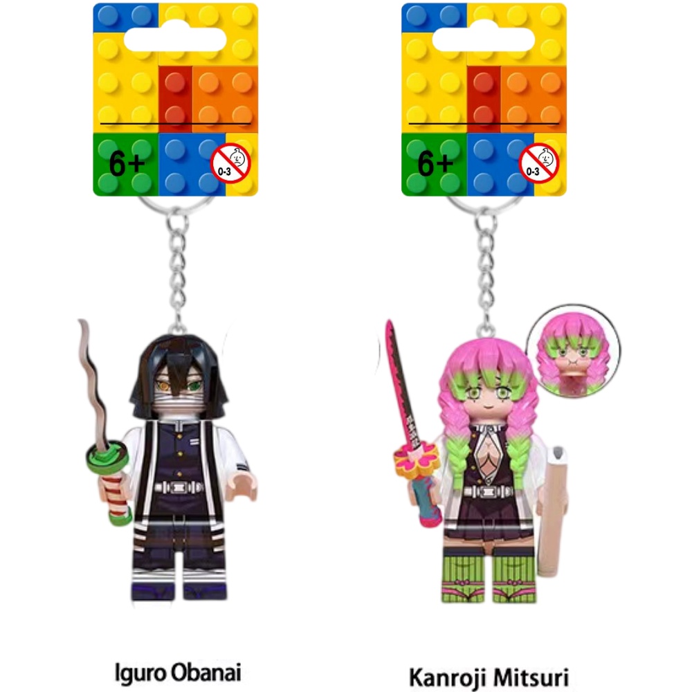 Móc Khóa Lắp Ráp LEGO Hình Demon Slayer Phù Hợp Làm Quà Cho Cặp Đôi Zouma Monzekoro nezuko
