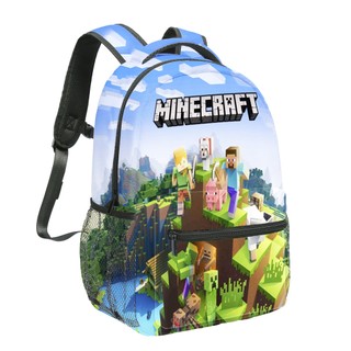 Ba lô hai mặt in họa tiết minecraft kích thước lớn phù hợp làm quà cho học sinh tiểu học và học sinh tiểu học
