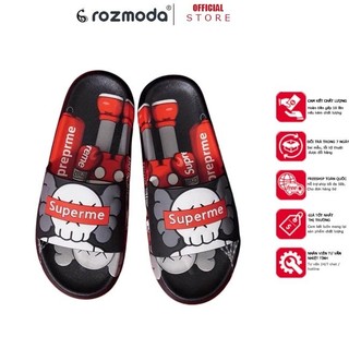 Dép đúc quai ngang cao su nam nữ unisex Supreme êm nhẹ chống nước