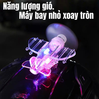 Hoạt Hình Máy Bay Mini Đồ Chơi Xe Đạp Trang Trí Sáng Tạo Gió Chạy Bằng Máy Bay Nhỏ Phong Cách Phát Sáng Trang Trí Động Cơ Tiếp Liệu