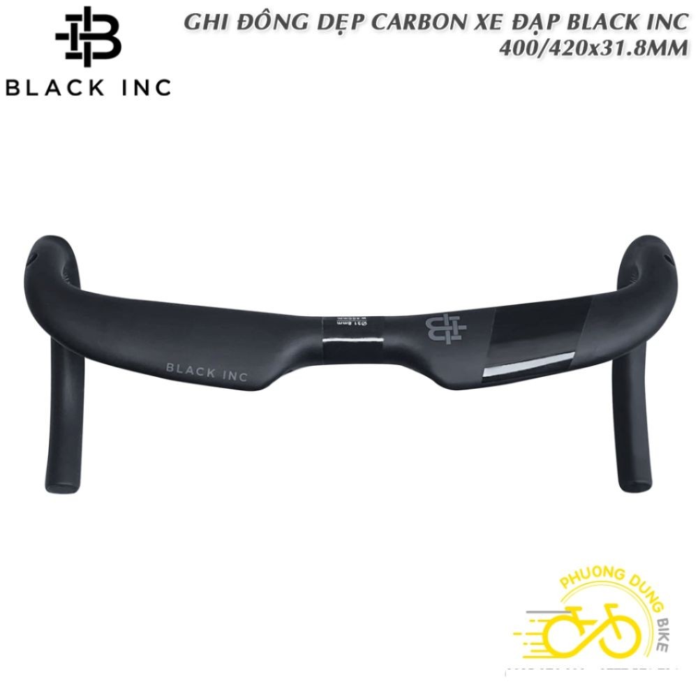 Ghi đông cong dẹp xe đạp road Carbon BLACK INC 400 / 420 x 31.8mm (Factor)
