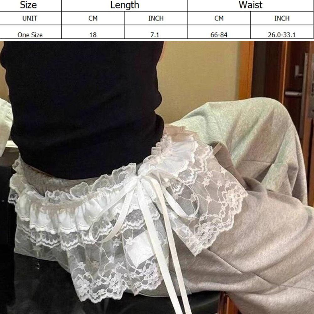 Emote Ren Mini Váy, Bông Tai Kẹp Hoa Ren Xù Váy, Y2K Dạo Phố Nhìn Xuyên Qua Váy Xếp Ly Trang Trí Quần Jean | BigBuy360 - bigbuy360.vn