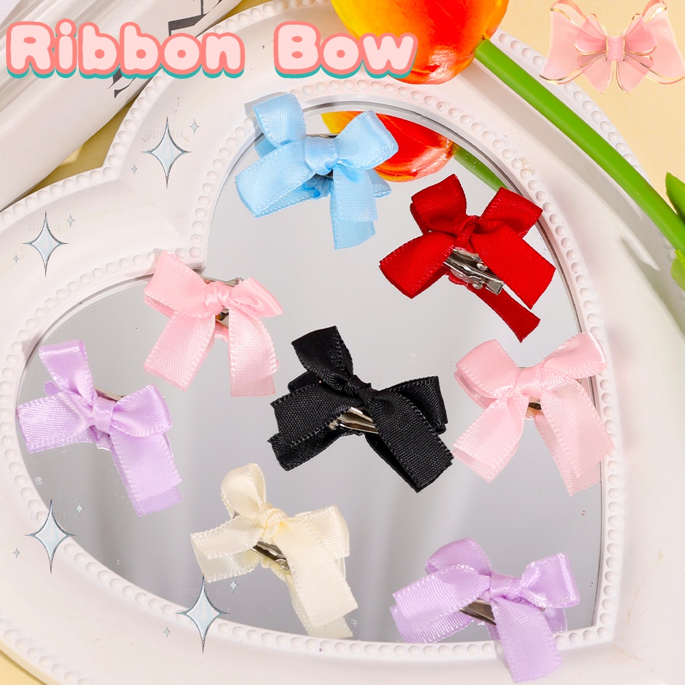 Thời Trang Set 8 Kẹp Tóc Nơ Ruy Băng Màu Kẹo Ngọt Dành Cho Bé Gái y2k