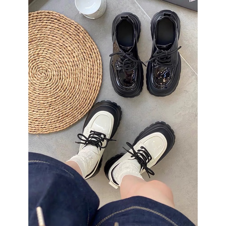 Giày oxford đế cao 6cm da bóng hàng quảng châu