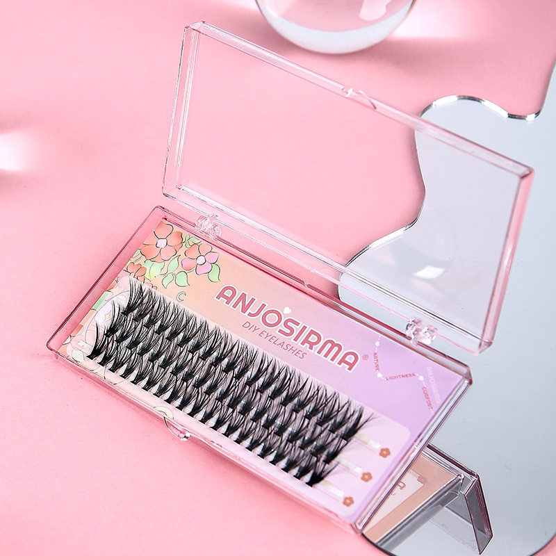 👍👍Anjosirma Lông Mi Giả 10D Màu Xanh Lá Tự Nhiên Chất Lượng Cao AF