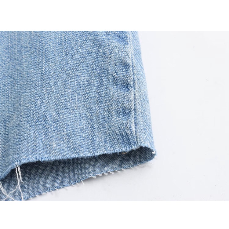 Zara Áo Sơ Mi denim Dáng Ngắn Thời Trang Mùa Thu Dành Cho Nữ8197470