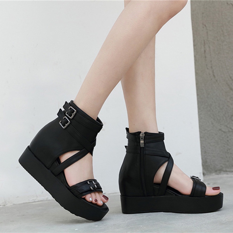 Sandal roman Mùa Hè 2023 Đế Xuồng Quai Chéo Phong Cách Mới Cho Nữ