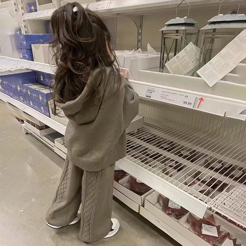 Hàng Mới Về Mới Set Áo Hoodie Và Quần Dài Phong Cách Hàn Quốc Dễ Thương Cho Bé Gái