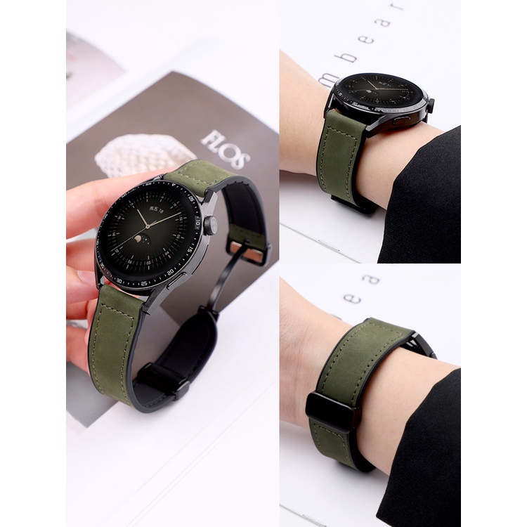Da Dây Đeo Silicon Từ Tính Cho Đồng Hồ Thông Minh samsung watch 6 / 5 / 4 40 44mm 4 / 6 classic 42 43mm 46 47mm 5pro 45mm huawei watch gt 2