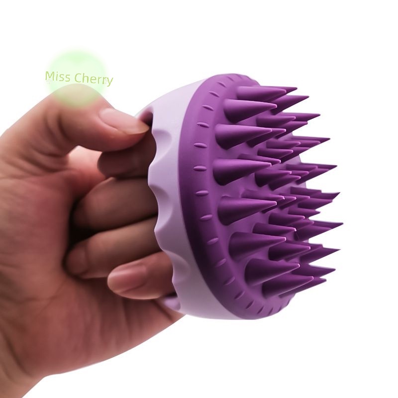 Bàn Chải Gội Đầu Mát Xa Da Đầu Bằng Silicon Mềm Hình Tròn Cầm Tay heyuanlong444