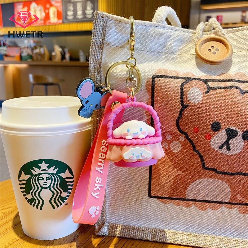 Móc Khóa Hình Giỏ Hoa sanrio melody cinnamoroll Dễ Thương Mới