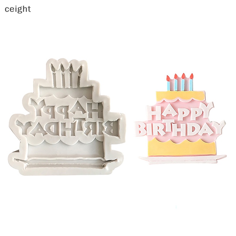 Khuôn Silicon Làm Bánh Kem / Kẹo / Sô Cô La Hình Chữ happy birthday Độc Đáo diy