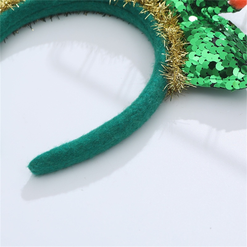 Băng Đô Cài Tóc Hình Cây Thông Noel Đính Kim Tuyến Lấp Lánh Dễ Thương