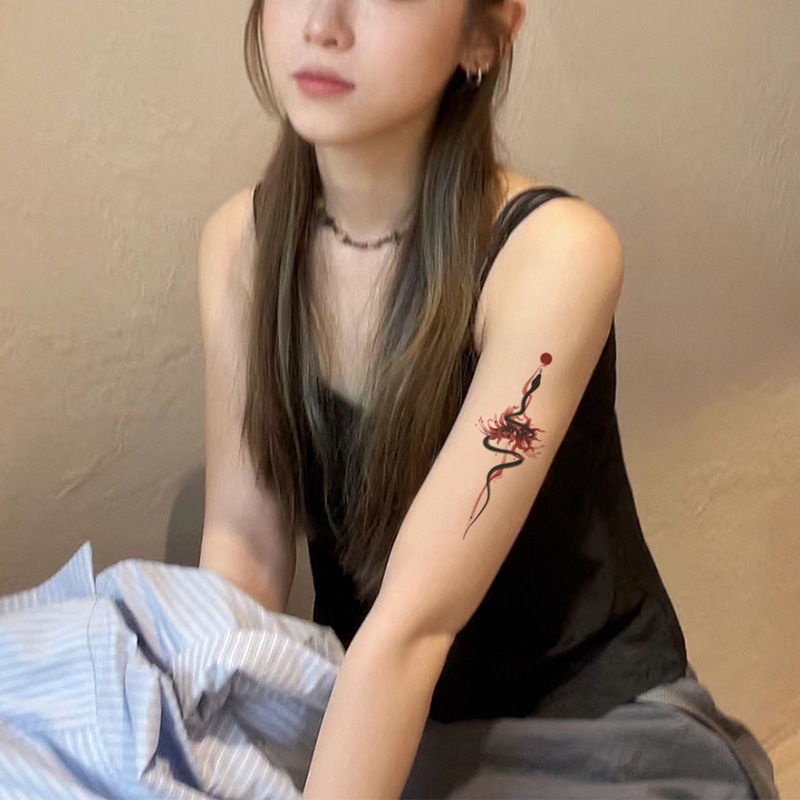 Hình Xăm Dán Tạm Thời 7 Ngày Chống Thấm Nước Họa Tiết Da Rắn / Cánh Tay Cô Gái Gợi Cảm