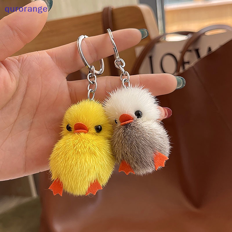 Móc Khóa Vịt Nhồi Bông Màu Vàng Dễ Thương
