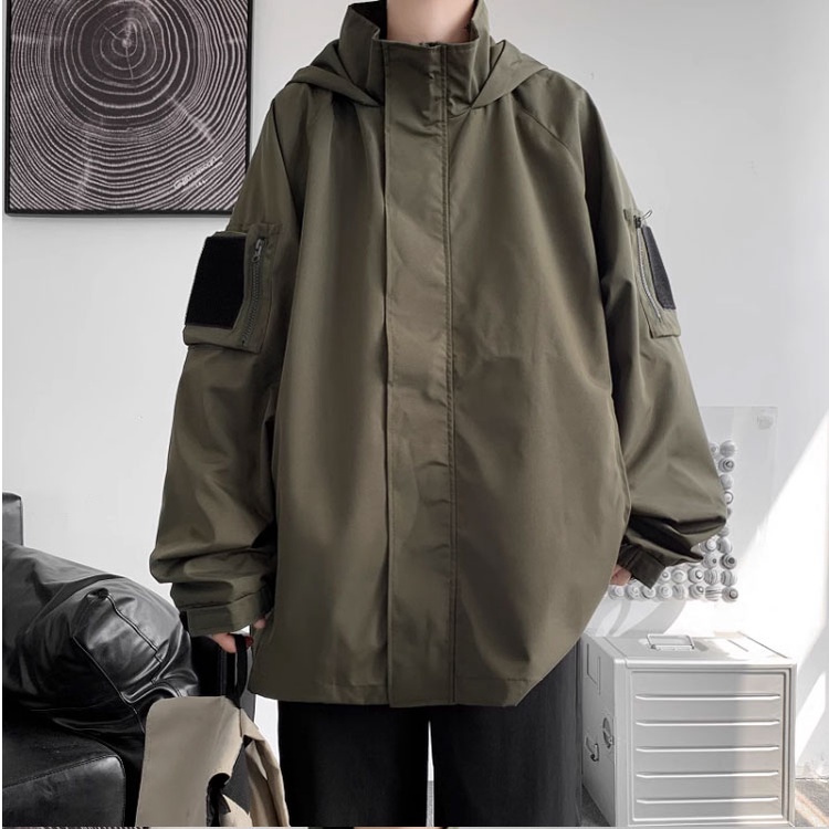 Áo Khoác Dáng Rộng Chống Gió Có size Lớn m-8xl Thời Trang Dành Cho Nam Giới