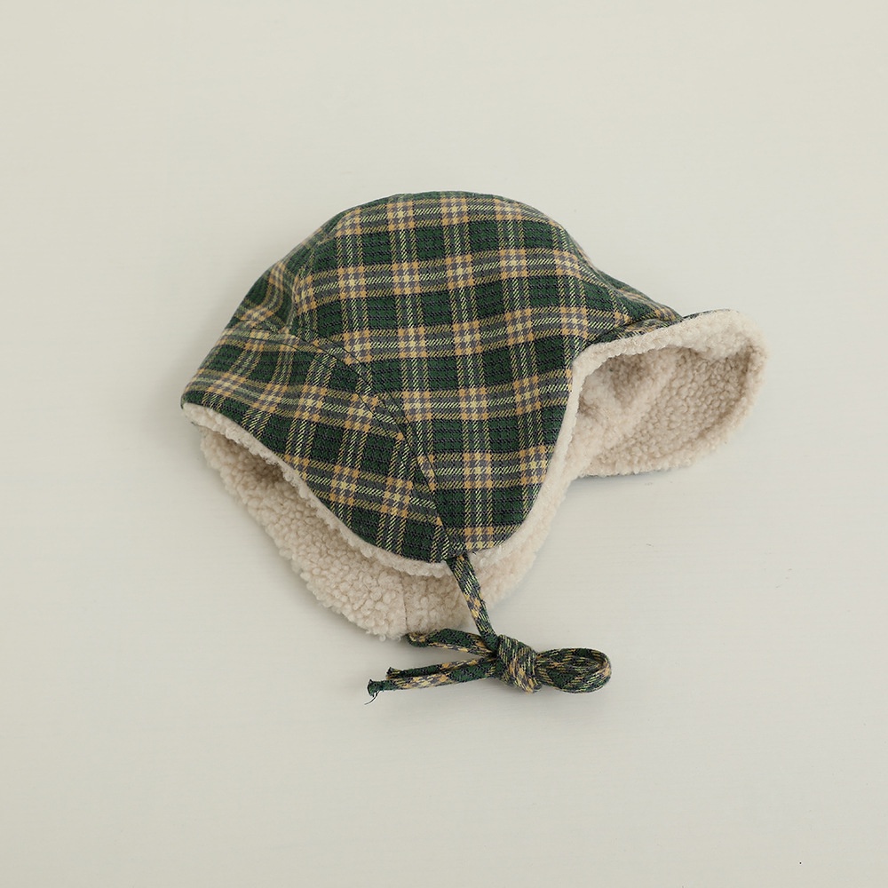 Mũ Lông Cừu Giữ Ấm Bảo Vệ Tai Phong Cách vintage Hàn Quốc Cho Mẹ Và Bé